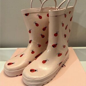 Ladybug Print Kids Rain Boots size 3